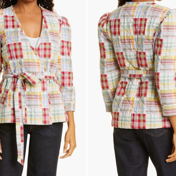 cinq a sept Jackets & Blazers - Cinq a Sept Multicolor Plaid Jacket XL New Triss Quilted Patchwork